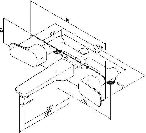 Смеситель для раковины из стены Am.Pm Spirit хром F7072400