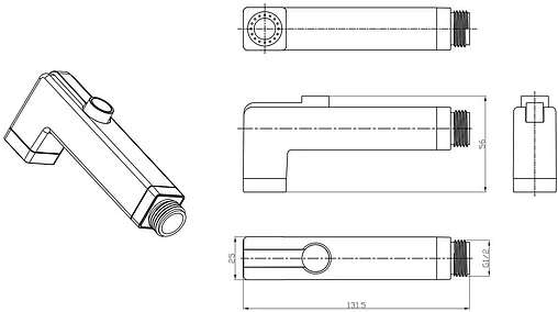 Гигиенический душ с держателем Lemark хром LM8091C