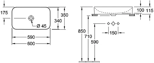 Раковина Villeroy&amp;Boch Finion 60 белый 414361R1