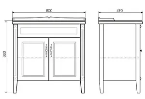 Тумба-умывальник напольная Comforty Палермо 80 белый 00004139245CF Тумба-умывальник напольная Comforty Палермо 80 белый 00004139245CF, 2