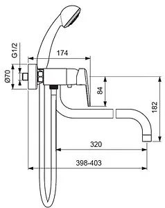 Смеситель для ванны с длинным изливом Vidima Balance хром BA268AA Смеситель для ванны с длинным изливом Vidima Balance хром BA268AA, 2