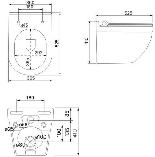 Унитаз подвесной безободковый IDDIS Cloud белый CLORDSEi25