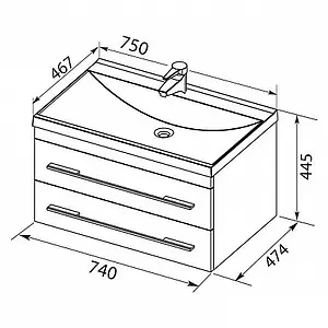 Тумба под умывальник подвесная Aquanet Верона 75 белый 00176669, 2