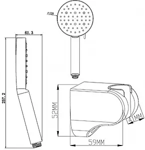 Душевой набор Swedbe Hermes чёрный матовый 5133B, 2