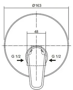 Смеситель для душа скрытого монтажа Vidima Balance хром A6996AA Смеситель для душа скрытого монтажа Vidima Balance хром A6996AA, 2