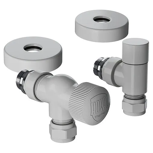 Комплект вентилей терморегулирующих осевых 15x1.0 x ½&quot;н Royal Thermo Design Pro белый RATVXO11215WH