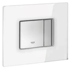 Клавиша смыва для унитаза Grohe Skate Cosmopolitan Glass 38845LS0 кнопки/хром глянцевый, панель/стекло белый Клавиша смыва для унитаза Grohe Skate Cosmopolitan Glass 38845LS0 кнопки/хром глянцевый, панель/стекло белый, 3