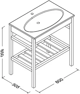 Тумба-умывальник напольная ISVEA SistemaX 80 тик 22SFS003080I+10SX50080SV, 2