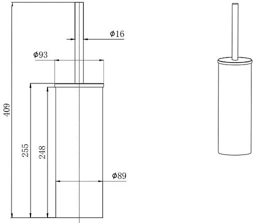 Ёршик для унитаза Aquatek Вега хром AQ4011CR