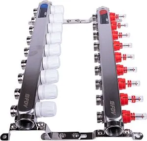 Группа коллекторная с расходомерами 9 отводов 1&quot;в/в x ¾&quot;ек FDV S1101A-1/9, 5