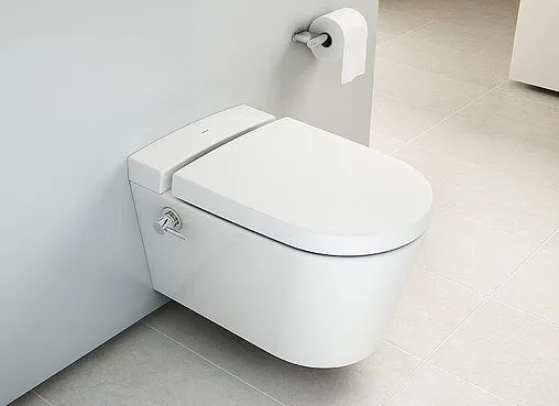 Унитаз подвесной безободковый с функцией биде и встроенным смесителем VitrA Nest Rim-Ex белый 5176B003-6233