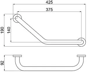 Поручень Aquatek чёрный матовый AQ4997MB, 2