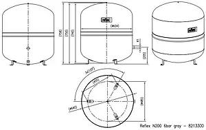 Расширительный бак Reflex N 200л 6 бар 8213300 Расширительный бак Reflex N 200л 6 бар 8213300, 2