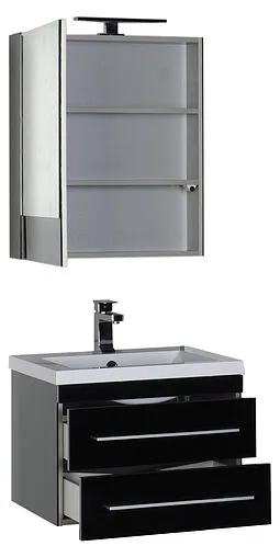 Шкаф-зеркало Aquanet Верона 58 L чёрный 00175384