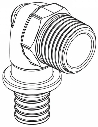 Уголок аксиальный переходной 25мм x ¾&quot;н Rehau Rautitan RX+ 14563501001