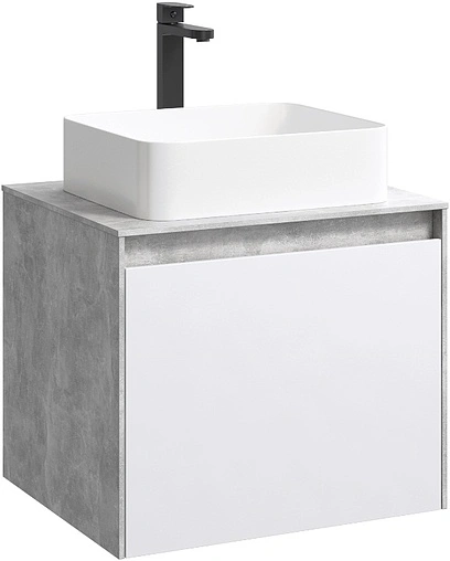 Тумба под умывальник подвесная Aqwella Mobi 60 бетон светлый MOB0106BS
