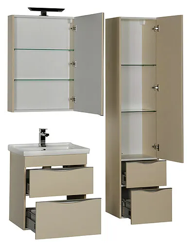 Шкаф-зеркало Aquanet Эвора 60 сливочный 184015