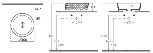 Раковина ISVEA Infinity Davanti 36 серый бетон 10NF67036-2V