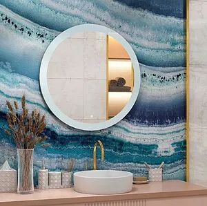 Зеркало с подсветкой Continent Rinaldi Led 77 с часами белый ЗЛП768, 5