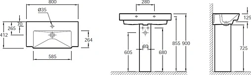 Раковина Jacob Delafon Reve 80 белый E4803-00