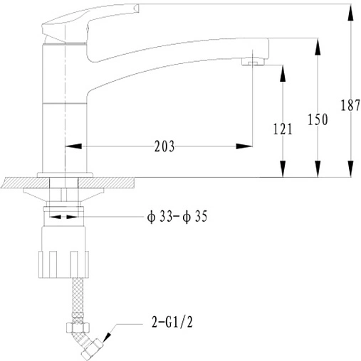 Смеситель для кухни Ewigstein антрацит 25235009 антрацит