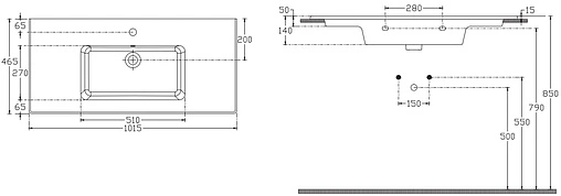 Тумба-умывальник подвесная ISVEA Pro 100 антрацит 21MGS019101I+10SL50101SV