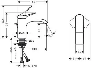 Смеситель для раковины Hansgrohe Vivenis 80 чёрный матовый 75010670 Смеситель для раковины Hansgrohe Vivenis 80 чёрный матовый 75010670, 2