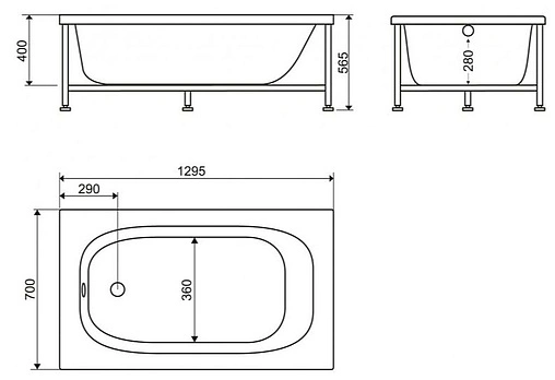 Ванна акриловая BelBagno 130x70 BB101-130-70