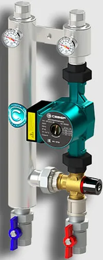 Насосный модуль с термостатическим смесительным клапаном 1"в х 1"н Север R-TS 25/6(Aisi) 1955101 с насосом Север-UPS 25-6 Насосный модуль с термостатическим смесительным клапаном 1"в х 1"н Север R-TS 25/6(Aisi) 1955101 с насосом Север-UPS 25-6