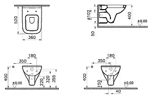 Комплект 5 в 1 VitrA S20 9004B003-7204 с кнопкой Loop 740-0580 хром глянцевый Комплект 5 в 1 VitrA S20 9004B003-7204 с кнопкой Loop 740-0580 хром глянцевый, 3