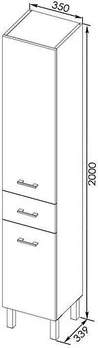 Шкаф-пенал напольный Aquanet Верона 35 L белый 00187487