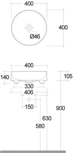 Раковина Kludi Resa R 40 светло-серый 58CW10O2