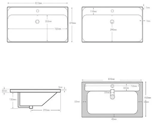 Раковина Aquanet Flash 80 белый 00333268