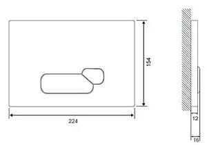 Клавиша смыва для унитаза Cersanit Actis P-BU-ACT/Wh белый глянцевый Клавиша смыва для унитаза Cersanit Actis P-BU-ACT/Wh белый глянцевый, 2