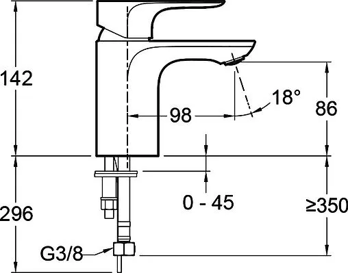 Смеситель для раковины Jacob Delafon Aleo хром E72277-CP Смеситель для раковины Jacob Delafon Aleo хром E72277-CP