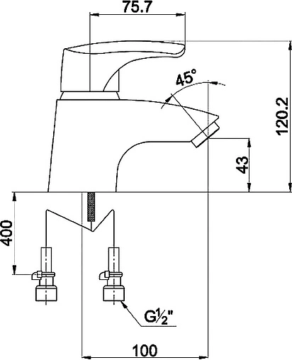 Смеситель для раковины Timo Uta хром 0091F