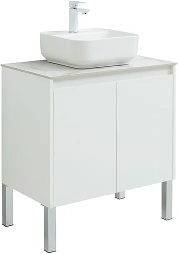 Тумба-умывальник Aquanet Nova Lite 75 белый глянец 00298850+00242338