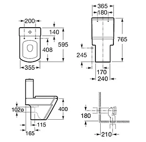 Унитаз-компакт Roca Hall белый 342627000+341620000 Унитаз-компакт Roca Hall белый 342627000+341620000, 3