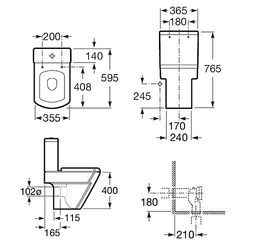 Унитаз-компакт Roca Hall белый 342627000+341620000
