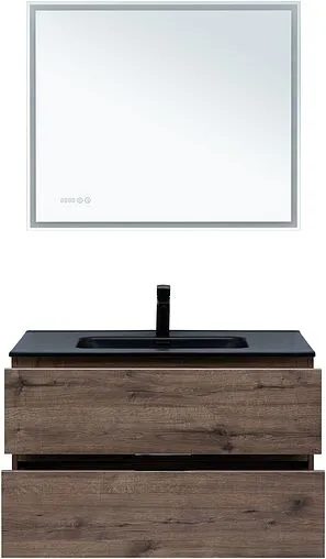 Тумба под умывальник подвесная Aquanet Алвита New 90 дуб веллингтон/табак 00334187