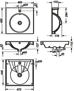 Раковина Sanita Luxe Next 50 белый NXT50SLWB01KR Раковина Sanita Luxe Next 50 белый NXT50SLWB01KR, 2