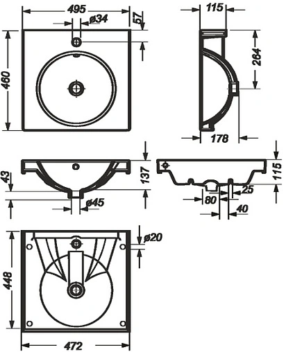 Раковина Sanita Luxe Next 50 белый NXT50SLWB01KR Раковина Sanita Luxe Next 50 белый NXT50SLWB01KR