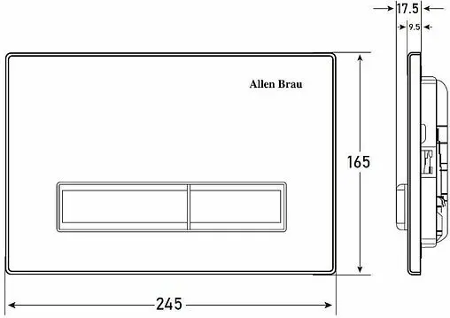 Клавиша смыва для унитаза Allen Brau Fantasy 9.20004.31 кнопки/нержавеющая сталь, панель/черный матовый