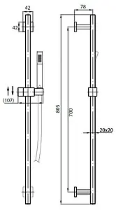 Душевая стойка Cezares Quattro хром QUATTRO-SD-01, 2