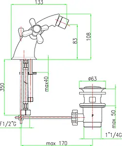 Смеситель для биде Fiore Margot хром 26CR0632 Смеситель для биде Fiore Margot хром 26CR0632, 4