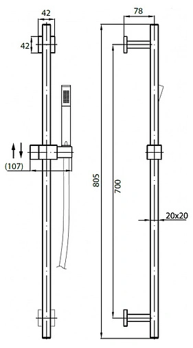 Душевая стойка Cezares Quattro хром QUATTRO-SD-01