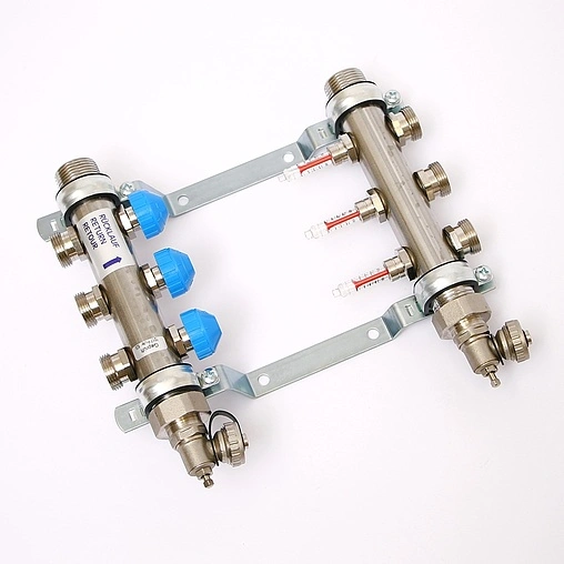 Группа коллекторная с расходомерами 3 отвода 1&quot;н/н x ¾&quot;ек Uni-fitt 455W4303