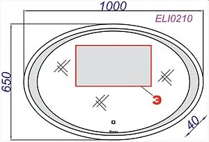 Зеркало с подсветкой Clarberg Ellipse 100 с подогревом ELI0210 Зеркало с подсветкой Clarberg Ellipse 100 с подогревом ELI0210, 2