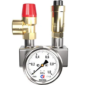 Группа безопасности котла до 50 кВт 1&quot; 3 бар Gidruss BSGSS-25 BS 25010 02, 1