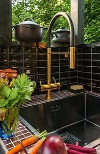 Смеситель для кухни с подключением к фильтру Omoikiri Kanto LG светлое золото/чёрный 4994014 Смеситель для кухни с подключением к фильтру Omoikiri Kanto LG светлое золото/чёрный 4994014, 4